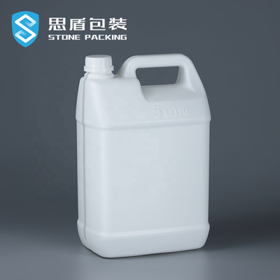 220G Square HDPE Botol Kosong 5l Wadah Tahan Asam Alkali