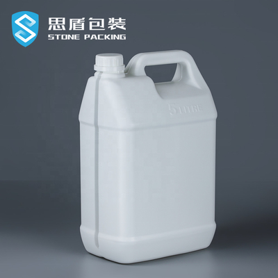 220G Square HDPE Botol Kosong 5l Wadah Tahan Asam Alkali