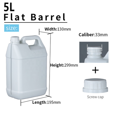 220G Square HDPE Botol Kosong 5l Wadah Tahan Asam Alkali