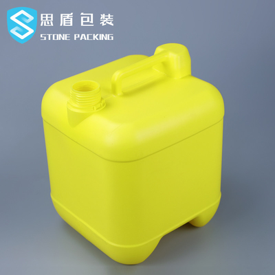 Botol Plastik Wadah HDPE 39mm 10L Kuning Dengan Pegangan 302mm