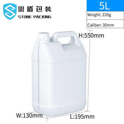 128 Fl Oz White HDPE Plastic Square 5 Galon Bucket 220g OEM