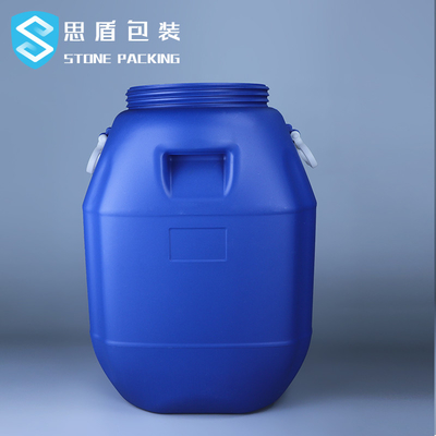 80 * 47mm 50L Drum Plastik Wadah Kimia Plastik Buka Atas Dengan Pegangan