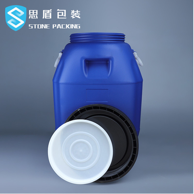 80 * 47mm 50L Drum Plastik Wadah Kimia Plastik Buka Atas Dengan Pegangan