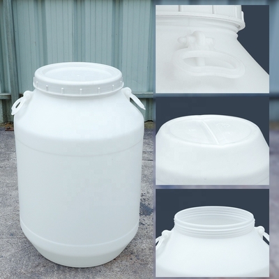 White HDPE 100% Chemical 60l Plastic Barrel Dengan Penutup