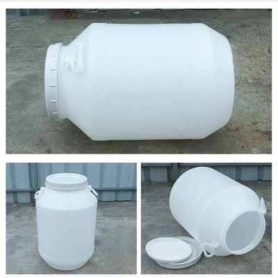 White HDPE 100% Chemical 60l Plastic Barrel Dengan Penutup