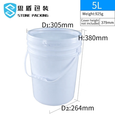 1.1mm Tebal 5 Galon Ember Cat Plastik Dengan Pegangan 10L 18L 20L