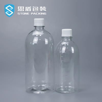 Kecilkan Lengan 1000ml 500ml PET Botol Plastik Atas Sekrup 38g 51g