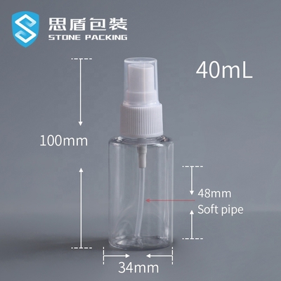 Botol Semprot PET Transparan 40ml Alkohol yang Dapat Didaur Ulang 73 * 34mm