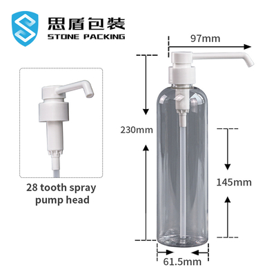 Alkohol 25mm Kabut Air Botol Semprot Kosong Plastik 210 * 61.5mm