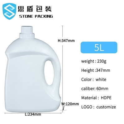 60mm Tutup Sekrup Botol Deterjen Binatu Kosong HDPE 2kg 5kg